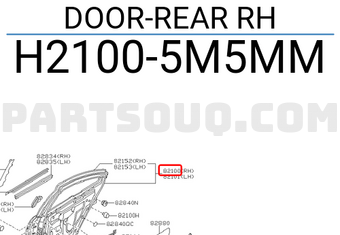 Nissan H21005M5MM DOOR-REAR RH