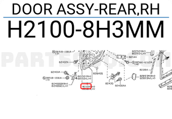 Nissan H21008H3MM DOOR ASSY-REAR,RH