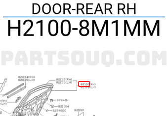 Nissan H21008M1MM DOOR-REAR RH