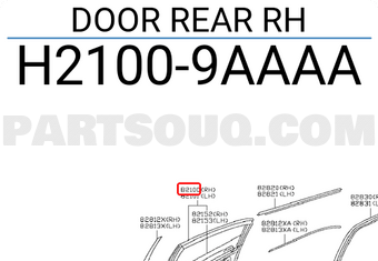 Nissan H21009AAAA DOOR REAR RH