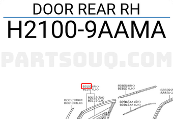 Nissan H21009AAMA DOOR REAR RH