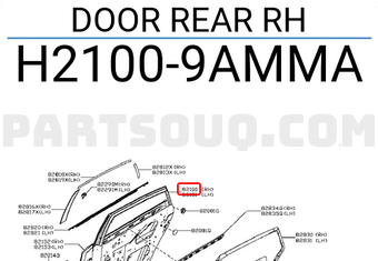 Nissan H21009AMMA DOOR REAR RH