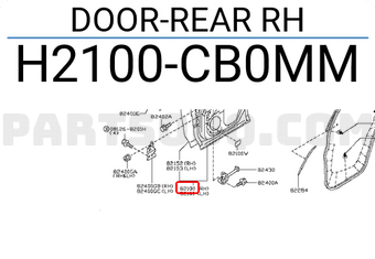 Nissan H2100CB0MM DOOR-REAR RH