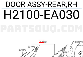 Nissan H2100EA030 DOOR ASSY-REAR,RH
