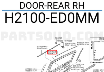 Nissan H2100ED0MM DOOR-REAR RH