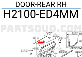 Nissan H2100ED4MM DOOR-REAR RH