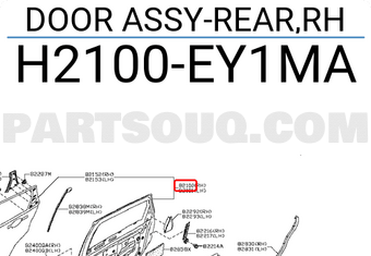 Nissan H2100EY1MA DOOR ASSY-REAR,RH