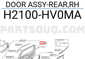 Nissan H2100HV0MA DOOR ASSY-REAR,RH