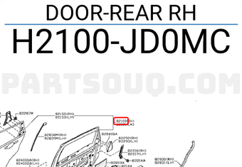 Nissan H2100JD0MC DOOR-REAR RH