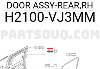 Nissan H2100VJ3MM DOOR ASSY-REAR,RH