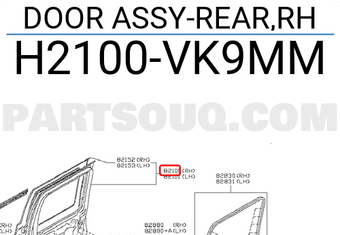 Nissan H2100VK9MM DOOR ASSY-REAR,RH