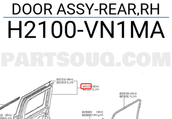 Nissan H2100VN1MA DOOR ASSY-REAR,RH