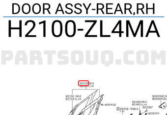 Nissan H2100ZL4MA DOOR ASSY-REAR,RH