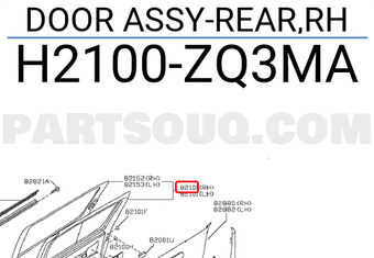 Nissan H2100ZQ3MA DOOR ASSY-REAR,RH