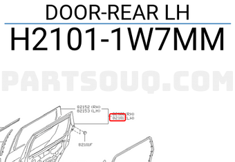 Nissan H21011W7MM DOOR-REAR LH