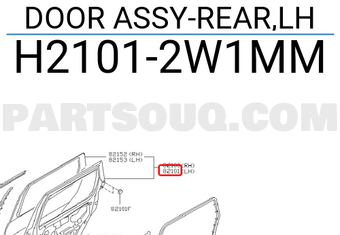 Nissan H21012W1MM DOOR ASSY-REAR,LH