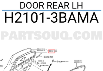Nissan H21013BAMA DOOR REAR LH