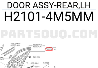Nissan H21014M5MM DOOR ASSY-REAR,LH