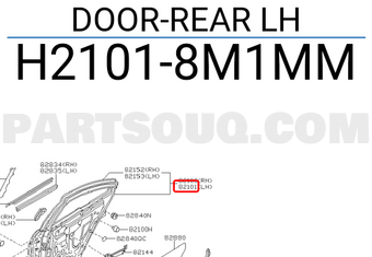 Nissan H21018M1MM DOOR-REAR LH