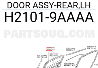 Nissan H21019AAAA DOOR ASSY-REAR,LH