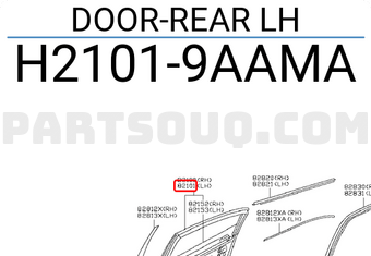 Nissan H21019AAMA DOOR-REAR LH