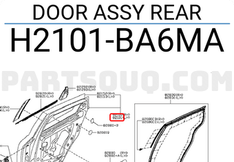 Nissan H2101BA6MA DOOR ASSY REAR