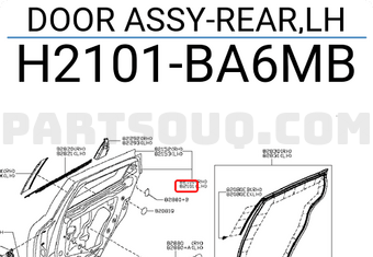 Nissan H2101BA6MB DOOR ASSY-REAR,LH
