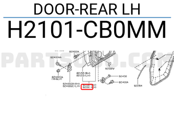 Nissan H2101CB0MM DOOR-REAR LH
