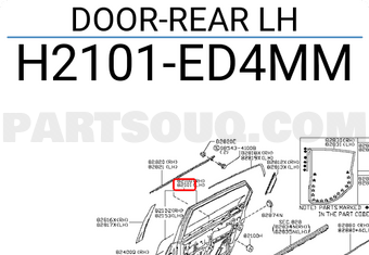 Nissan H2101ED4MM DOOR-REAR LH