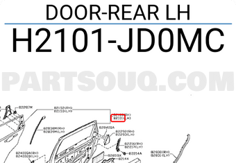 Nissan H2101JD0MC DOOR-REAR LH