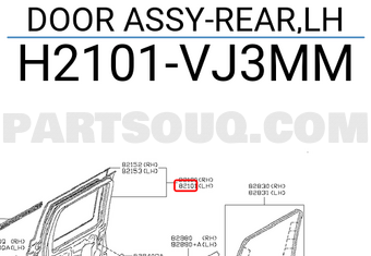 Nissan H2101VJ3MM DOOR ASSY-REAR,LH