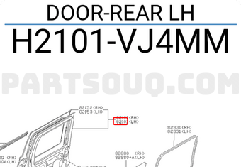 Nissan H2101VJ4MM DOOR-REAR LH