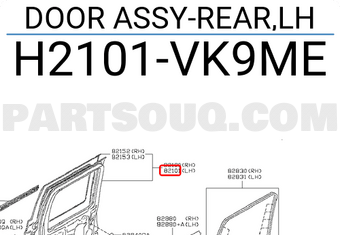 Nissan H2101VK9ME DOOR ASSY-REAR,LH