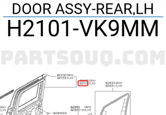 Nissan H2101VK9MM DOOR ASSY-REAR,LH