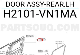 Nissan H2101VN1MA DOOR ASSY-REAR,LH