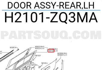 Nissan H2101ZQ3MA DOOR ASSY-REAR,LH