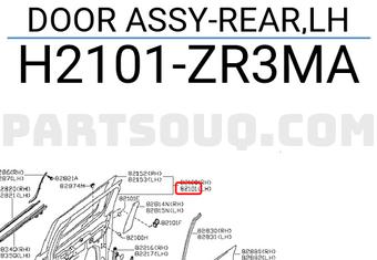 Nissan H2101ZR3MA DOOR ASSY-REAR,LH