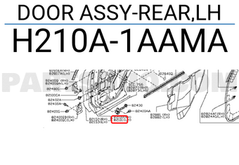 Nissan H210A1AAMA DOOR ASSY-REAR,LH
