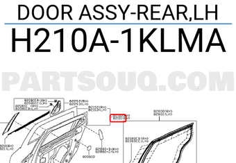 Nissan H210A1KLMA DOOR ASSY-REAR,LH