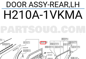 Nissan H210A1VKMA DOOR ASSY-REAR,LH