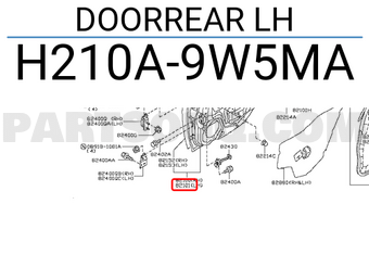 Nissan H210A9W5MA DOORREAR LH