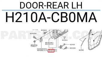 Nissan H210ACB0MA DOOR-REAR LH