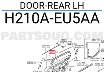 Nissan H210AEU5AA DOOR-REAR LH