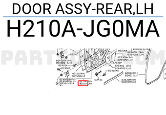 Nissan H210AJG0MA DOOR ASSY-REAR,LH