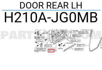 Nissan H210AJG0MB DOOR REAR LH