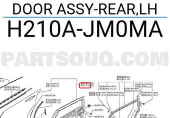 Nissan H210AJM0MA DOOR ASSY-REAR,LH
