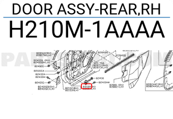 Nissan H210M1AAAA DOOR ASSY-REAR,RH