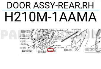 Nissan H210M1AAMA DOOR ASSY-REAR,RH