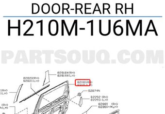 Nissan H210M1U6MA DOOR-REAR RH