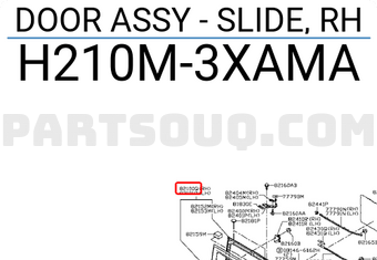 Nissan H210M3XAMA DOOR ASSY - SLIDE, RH